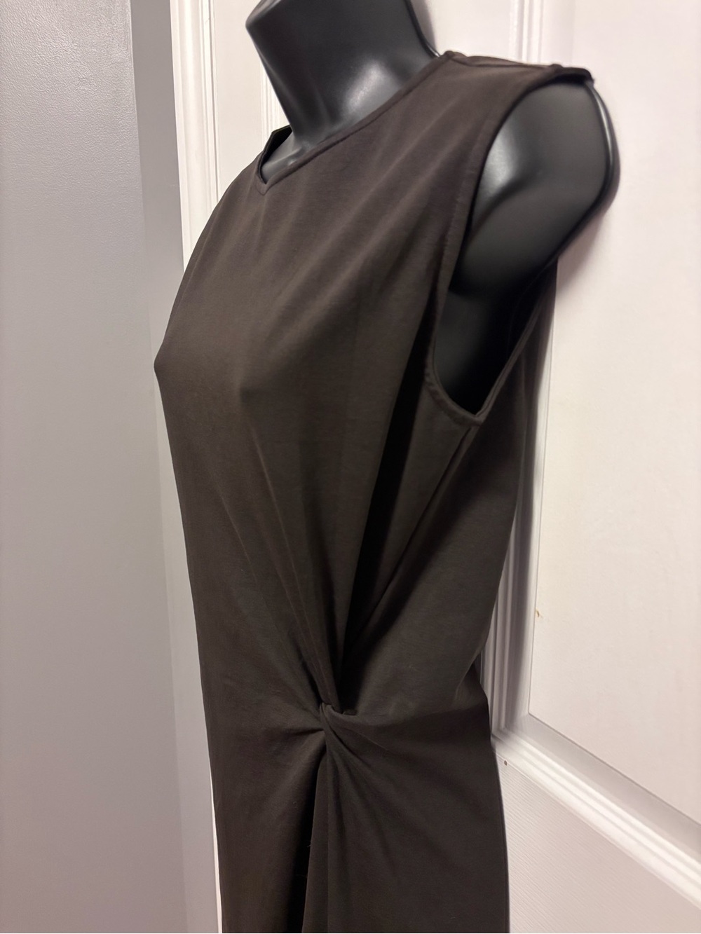 COS Twist Detail Jersey Midi Dress Black Size M